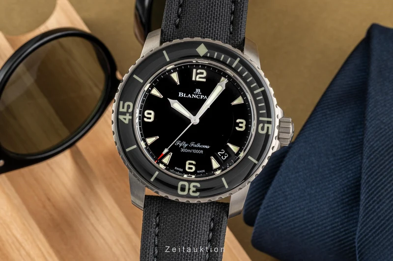 Blancpain Fifty Fathoms titanium automatic men's watch 5015-12B30-B52A LP: 18500EUR [2302336]