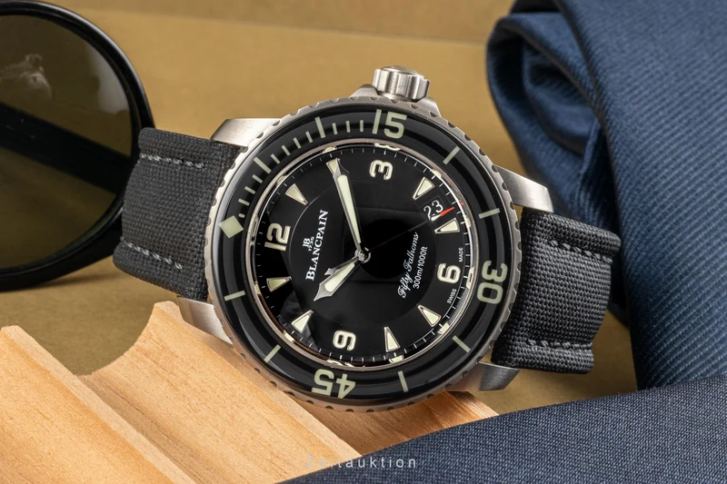 Blancpain Fifty Fathoms titanium automatic men's watch 5015-12B30-B52A LP: 18500EUR [2302336]