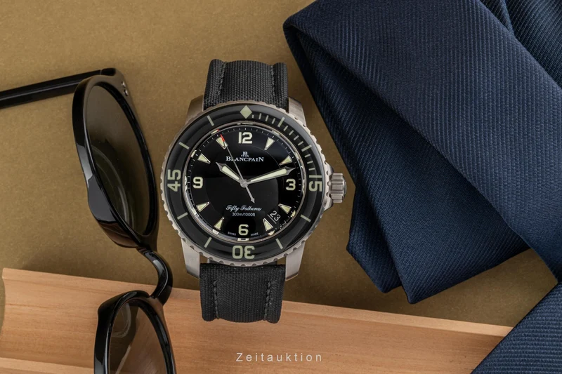Blancpain Fifty Fathoms titanium automatic men's watch 5015-12B30-B52A LP: 18500EUR [2302336]