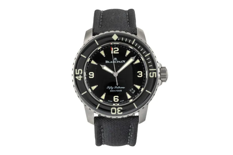 Blancpain Fifty Fathoms titanium automatic men's watch 5015-12B30-B52A LP: 18500EUR [2302336]