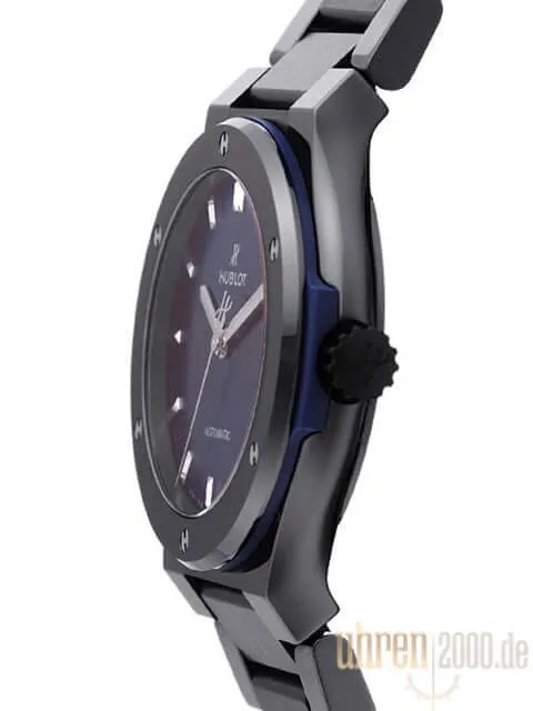 Hublot Classic Fusion 42 Black Ceramic Blue Bracelet 548.CM.7170.CM