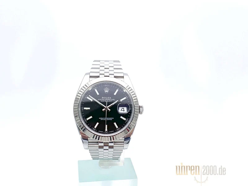 Rolex Datejust 41 Edelstahl Weißgold 126334 Schwarz 2018 Jubile-Band LC100
