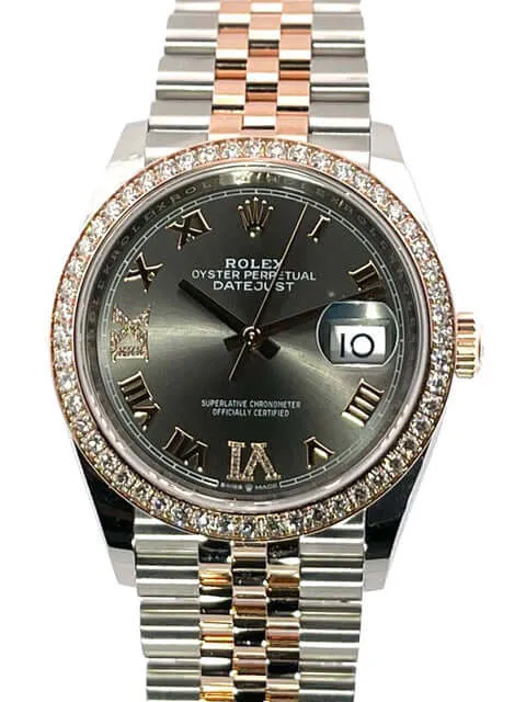 Rolex Datejust 36 126281RBR Rhodium Römisch Diamant Jubile-Band