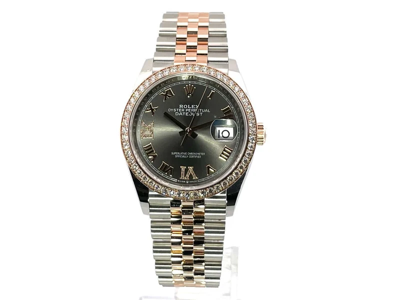 Rolex Datejust 36 126281RBR Rhodium Römisch Diamant Jubile-Band