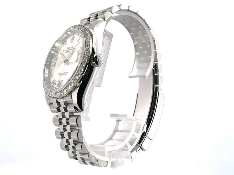 Rolex Datejust 36 Weißgold Diamant 126284RBR Silber R Diamant Jubile-Band