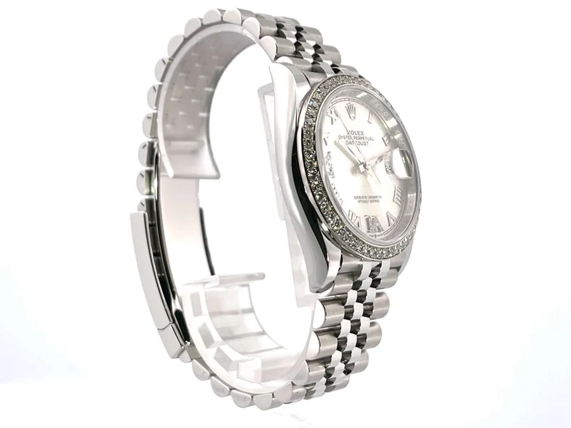 Rolex Datejust 36 Weißgold Diamant 126284RBR Silber R Diamant Jubile-Band