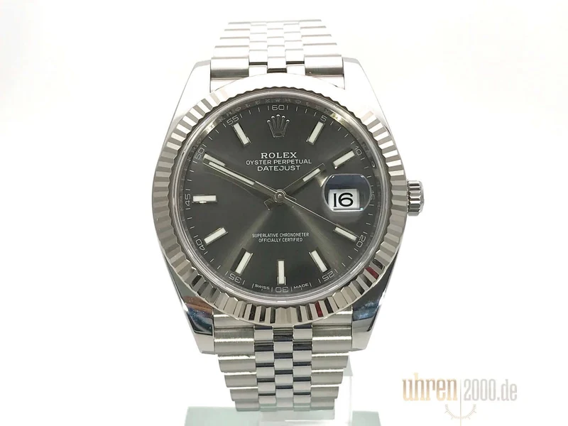 Rolex Datejust 41 Edelstahl Weißgold 126334 Rhodium Jubile-Band aus 2018