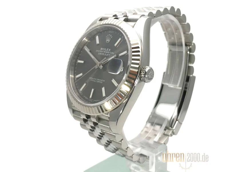 Rolex Datejust 41 Edelstahl Weißgold 126334 Rhodium Jubile-Band aus 2018