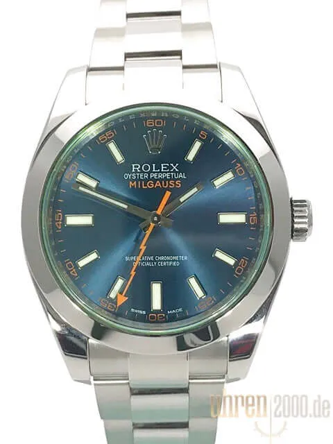 Rolex Oyster Perpetual Milgauss 116400GV Blue LC100 aus 2016
