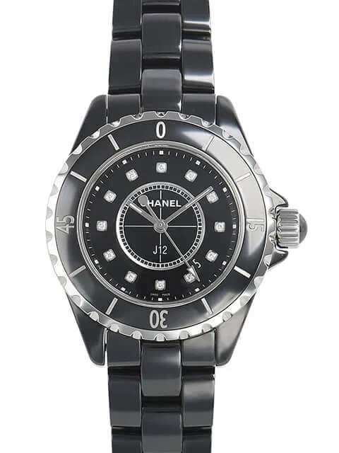 Chanel J12 Schwarz 33 Diamant H1625