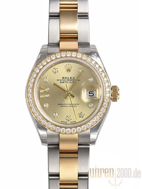 Rolex Datejust 28 Stahl Gold 279383RBR Champagner R Diamant