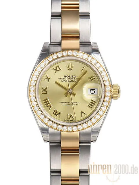 Rolex Datejust 28 Stahl Gold 279383RBR Champagner Römisch