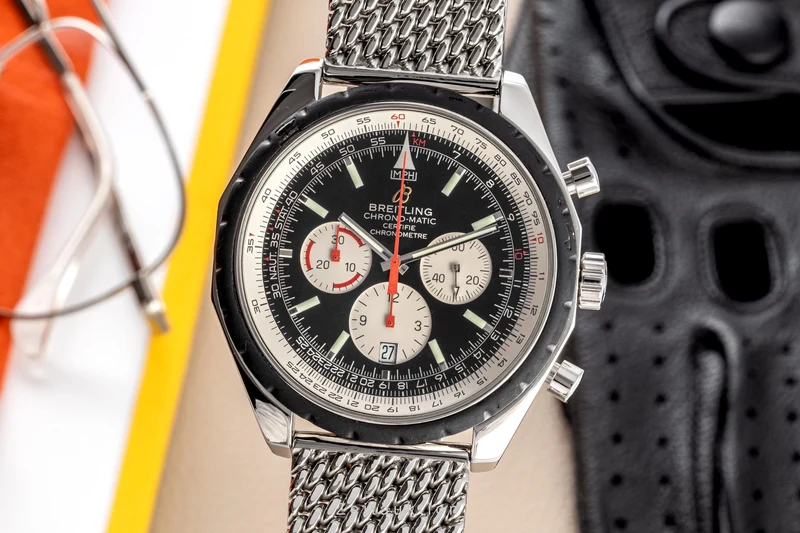 Breitling Chrono-Matic chronograph steel automatic men's watch A14360 LP: 5180EUR [2300642]