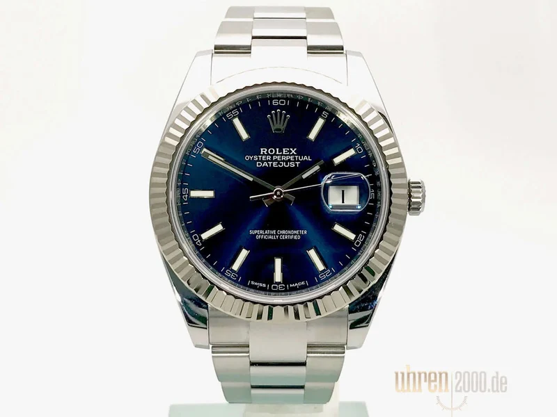 Rolex Datejust 41 Edelstahl Weißgold 126334 Blau ungetragen aus 2018