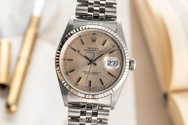 Rolex Datejust steel / white gold automatic men's watch 16234 LP: 8750EUR [2302099]