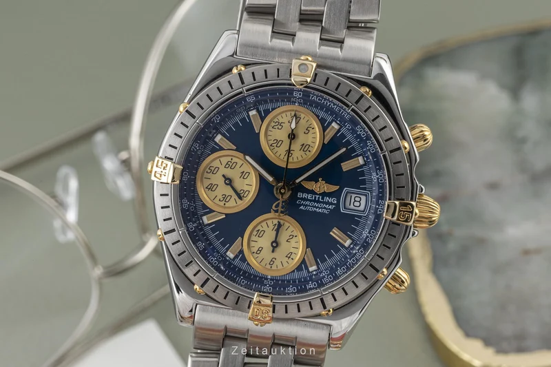 Breitling Chronomat chronograph gilt / steel automatic men's watch B13048 [2300505]