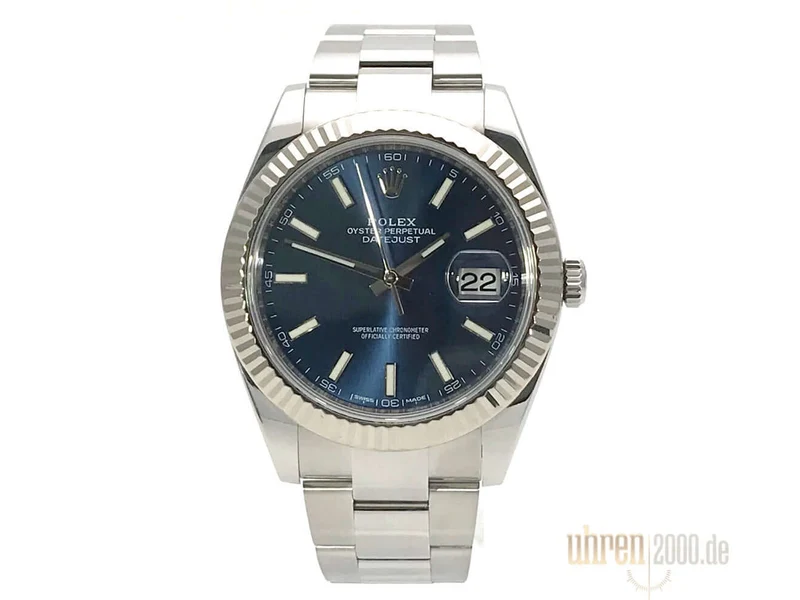 Rolex Datejust 41 Edelstahl Weißgold 126334 Blau aus 2017
