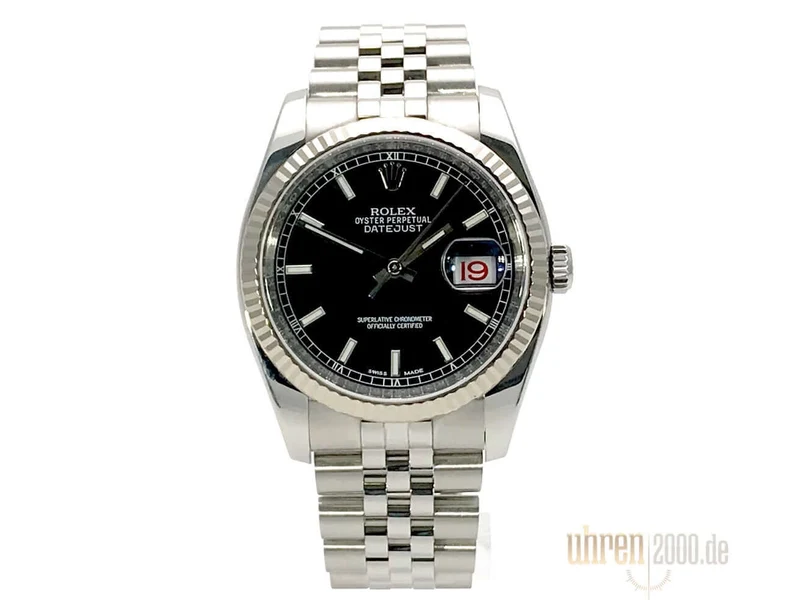 Rolex Datejust 36 116234 Schwarz Jubile-Band ungetragen aus 2018