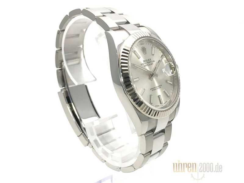 Rolex Datejust 41 Edelstahl Weißgold 126334 Silber aus 2018 LC100