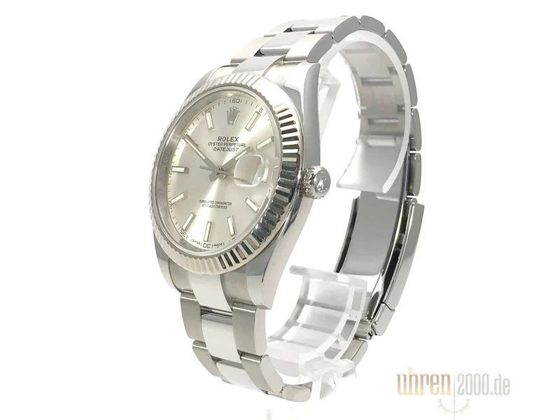Rolex Datejust 41 Edelstahl Weißgold 126334 Silber aus 2018 LC100