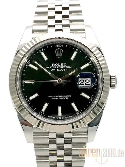 Rolex Datejust 41 Edelstahl Weißgold 126334 Schwarz Jubile-Band 2018