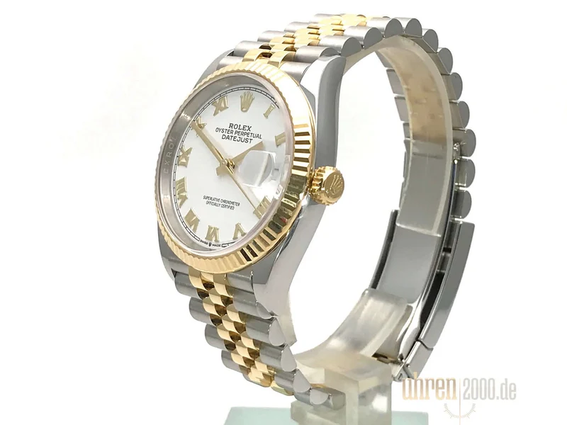 Rolex Datejust 36 126233 Weiß Römisch Jubile-Band aus 2019 LC100