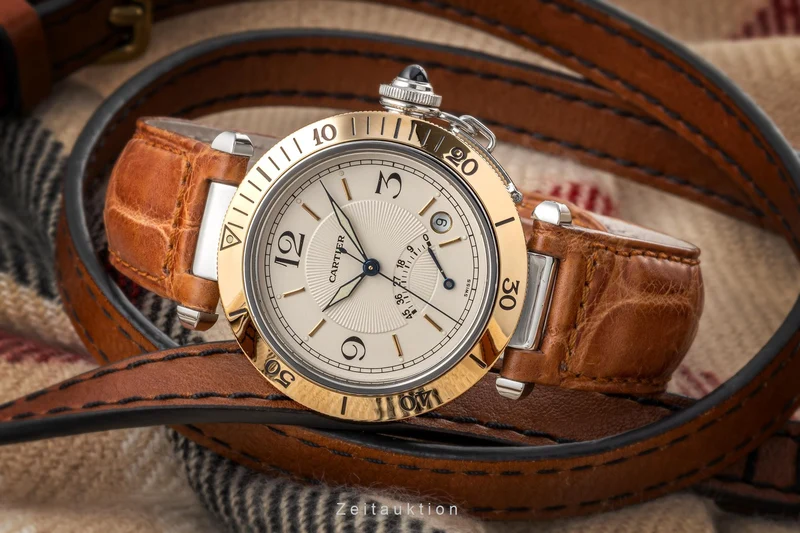 Cartier Pasha steel / gold automatic men's watch W3101255 1033 [2302035]
