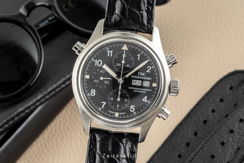 IWC Fliegeruhr chronograph steel automatic men's watch 3713 LP: 8300EUR [2301989]