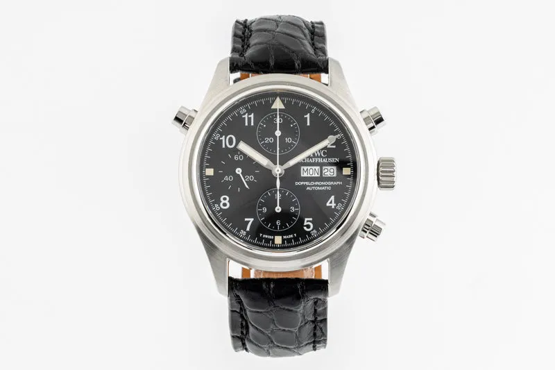 IWC Fliegeruhr chronograph steel automatic men's watch 3713 LP: 8300EUR [2301989]