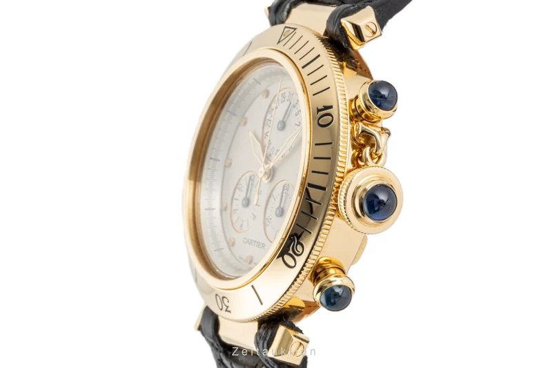 Cartier Pasha chronograph 18 ct gold quartz men's watch 1353 [2207688]