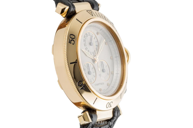 Cartier Pasha chronograph 18 ct gold quartz men's watch 1353 [2207688]