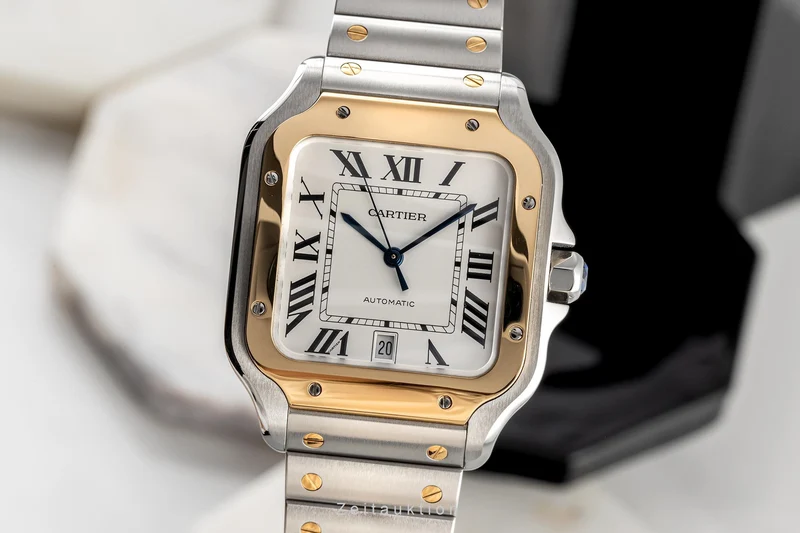 Cartier Santos steel / gold automatic men's watch W2SA0006 [2302946]