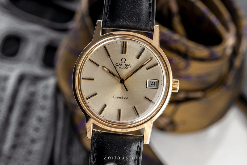 Omega Geneve gilt-brass automatic men's watch 166.0163 [2301773]