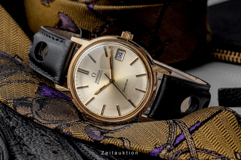 Omega Geneve gilt-brass automatic men's watch 166.0163 [2301773]