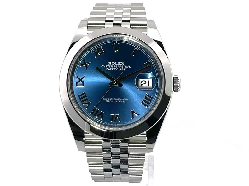Rolex Datejust 41 Oystersteel 126300 Blau Römisch Jubile-Band