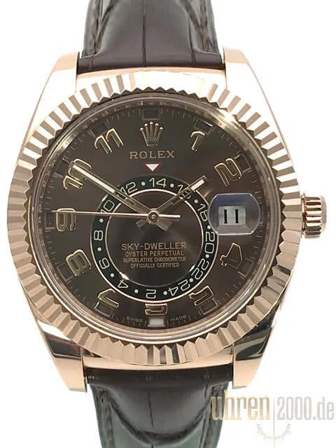 Rolex Sky-Dweller 326135 Everose-Gold Choco LC100 Lederband