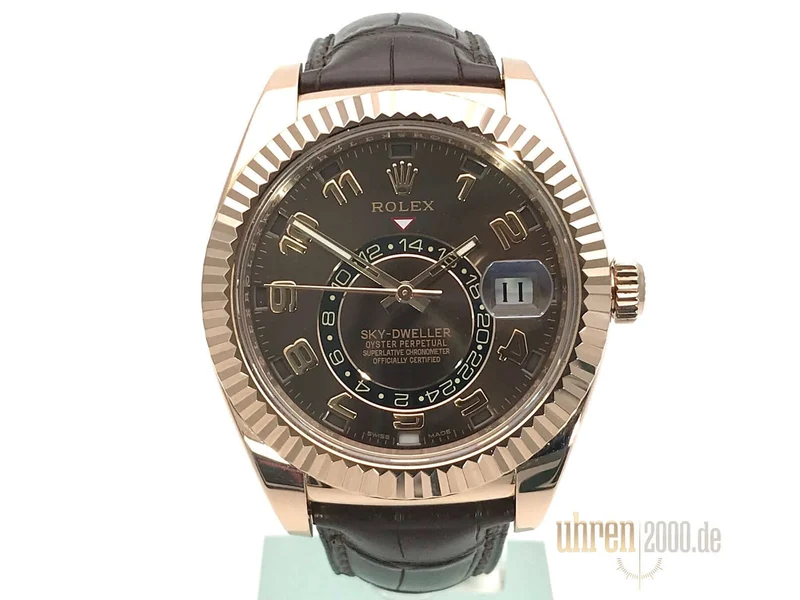 Rolex Sky-Dweller 326135 Everose-Gold Choco LC100 Lederband
