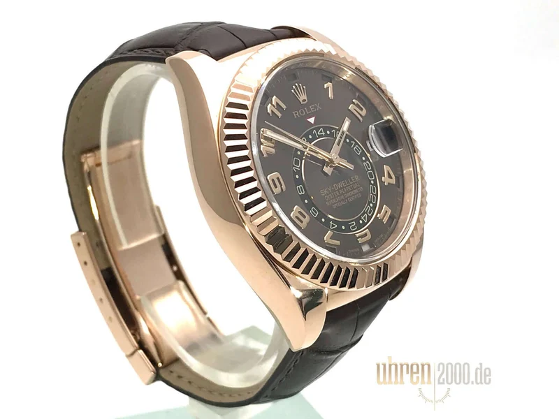 Rolex Sky-Dweller 326135 Everose-Gold Choco LC100 Lederband