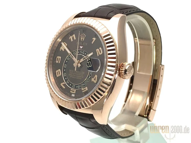 Rolex Sky-Dweller 326135 Everose-Gold Choco LC100 Lederband