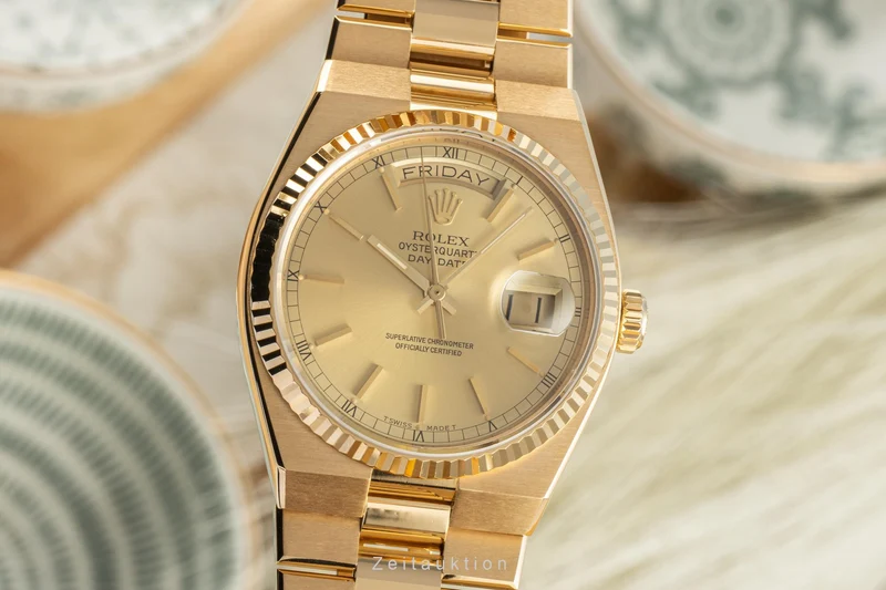 Rolex Day-Date 18 ct gold quartz men's watch 19018 LP: 34400EUR [2207623]