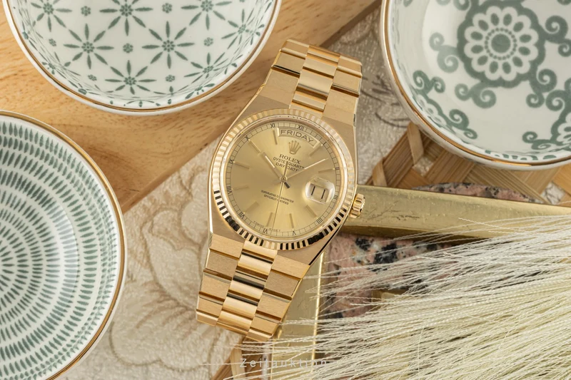 Rolex Day-Date 18 ct gold quartz men's watch 19018 LP: 34400EUR [2207623]