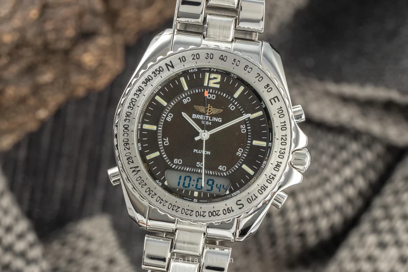 Breitling Pluton chronograph steel quartz men's watch A51038 [2206976]