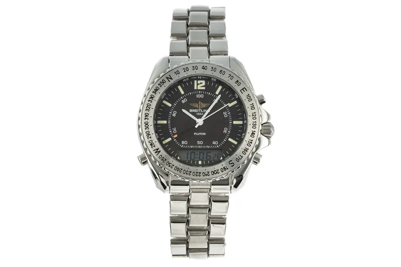 Breitling Pluton chronograph steel quartz men's watch A51038 [2206976]