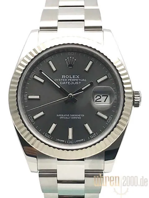 Rolex Datejust 41 Ref. 126334 Rhodium LC100 aus 2018